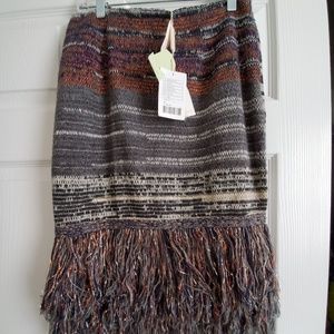 Cecilia Prado Metallic Woven Fringe Skirt